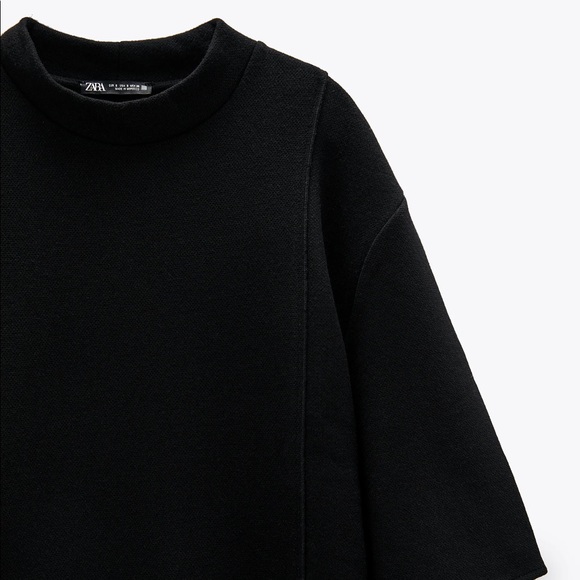 ZARA Textured Weave Dress Black - Picture 4 of 10